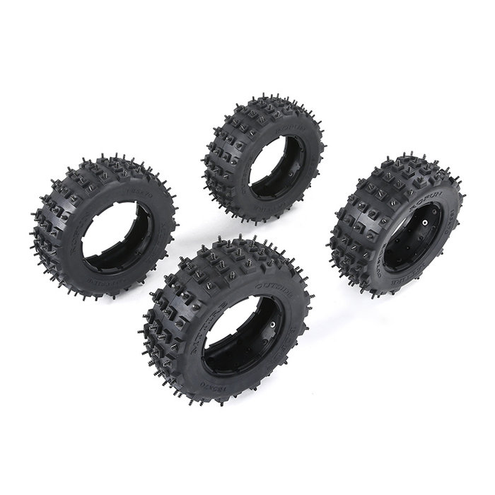 LT / Losi 5ive T knobby banden met spikes 4e gen. (4 banden)