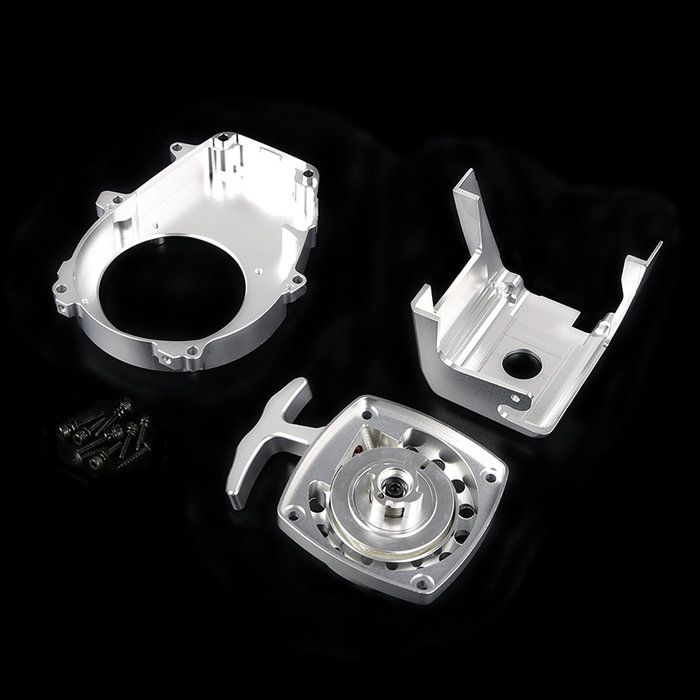 CNC metalen motor verfraaingsonderdelen, Trekstarter, vliegwielkap en motorblok cover.