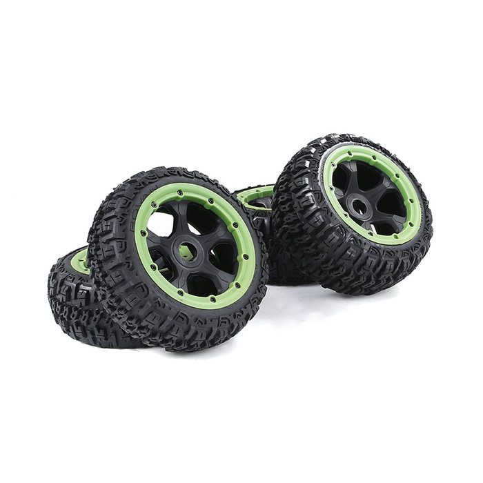 BAHA 5B 3rd gen. Wasteland / Knobby tire set with black rims and several colors beadlocks 170x60 + 170x80 (4pcs)