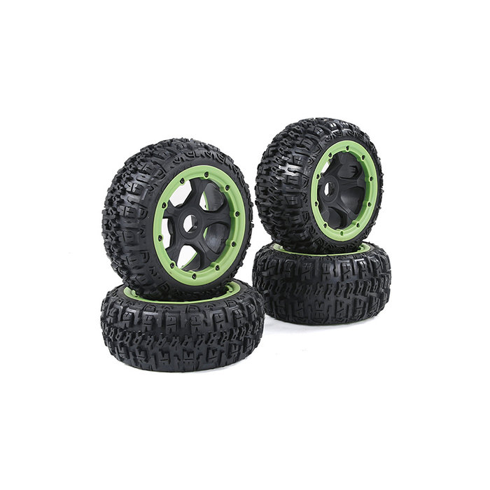 BAHA 5B 3rd gen. Wasteland / Knobby tire set with black rims and several colors beadlocks 170x60 + 170x80 (4pcs)