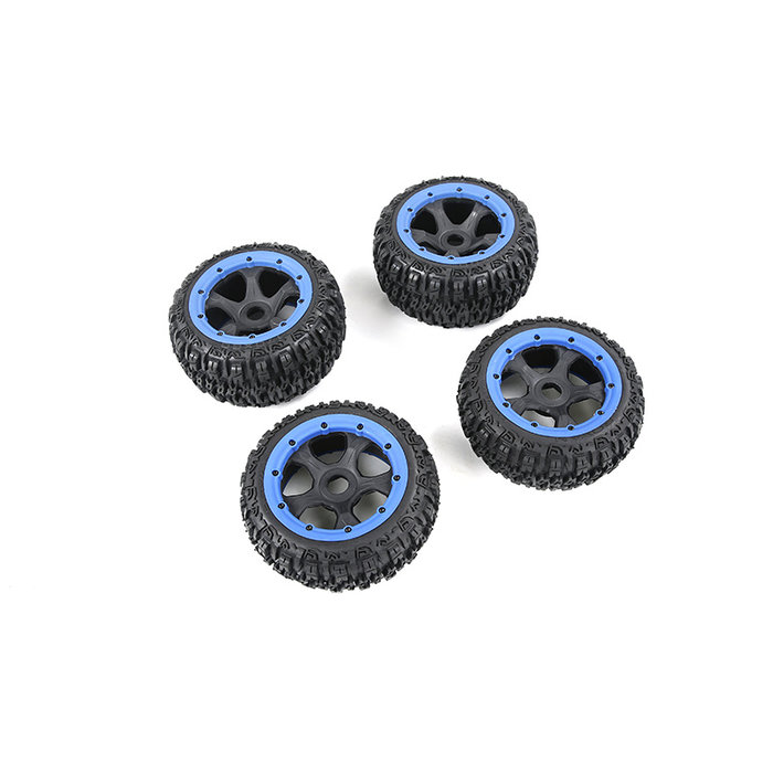 BAHA 5B 3rd gen. Wasteland / Knobby tire set with black rims and several colors beadlocks 170x60 + 170x80 (4pcs)