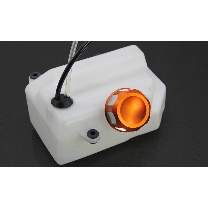 GTBRacing GTB Racing Fuel Tank with CNC alloy cover in orange or silver