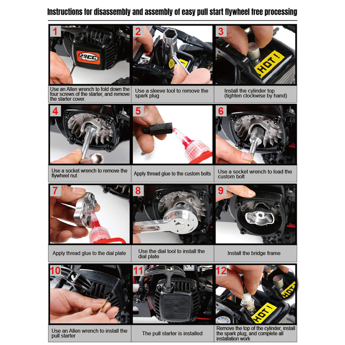 Easy start / super easy starter dial plate CNC metal disassembly tool kit