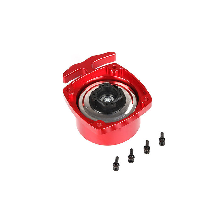 CNC metalen super makkelijk te starten trekstarter LT 45CC motor (rood) (universele 71CC motor) in zilver en rood