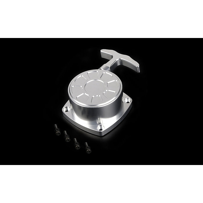 CNC metalen super makkelijk te starten trekstarter LT 45CC motor (rood) (universele 71CC motor) in zilver en rood