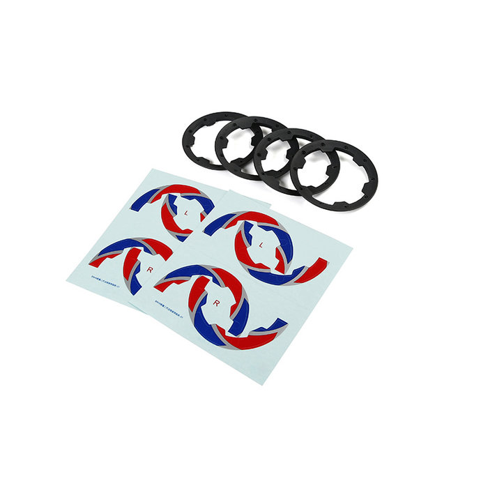 BAHA 2. Gen. Beadlocks und Beadlock-Aufkleber (Komplettset für Außenringe von 4 Rädern)