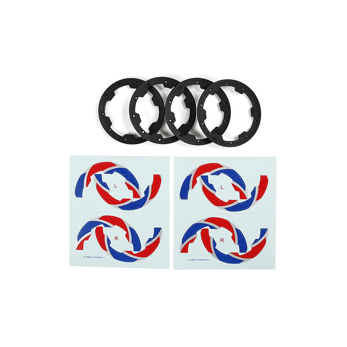 BAHA 2nd gen. beadlocks and beadlock stickers (complete set for outer rings for 4 wheels)