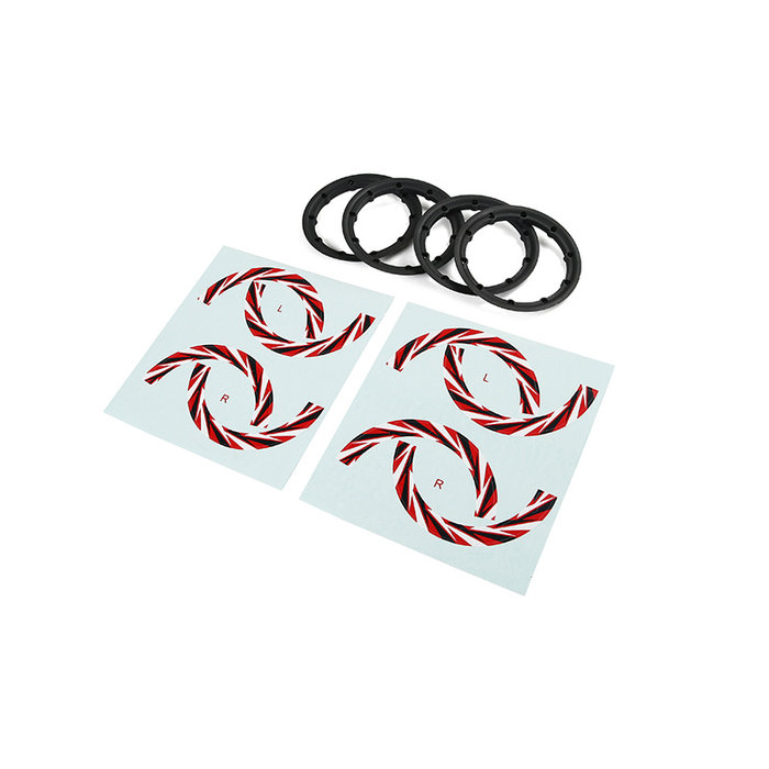 BAHA 4th-Gen Beadlock Sticker Kit 01 (allgemein für LT/V5/5S/F5) - inklusive Aufkleber und Außenringe - in zwei Farben erhältlich