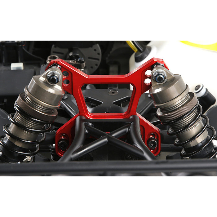 Rovan LT / Losi 5iveT CNC metalen 8 mm versterkt frame / brug voor schokdemper vooraan (in rood en blauw)