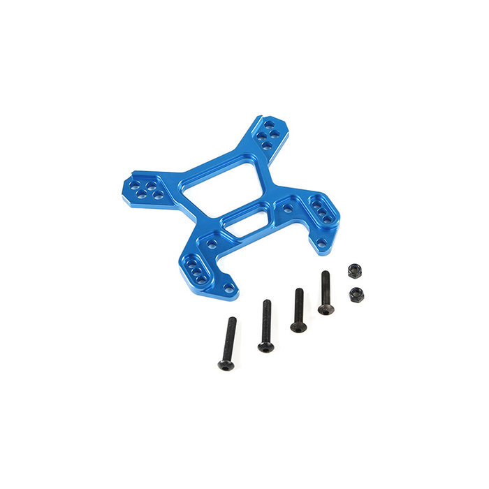 Rovan LT / Losi 5iveT CNC metal 8mm reinforced front shock absorber support frame (in red and blue)
