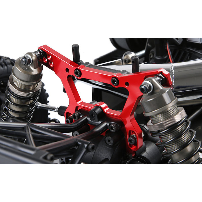 Rovan LT / Losi 5iveT CNC metal 8mm reinforced rear shock absorber support frame (in red and blue)