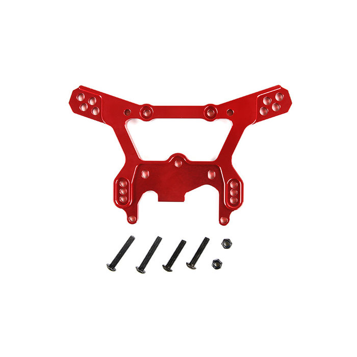 Rovan LT / Losi 5iveT CNC metal 8mm reinforced rear shock absorber support frame (in red and blue)