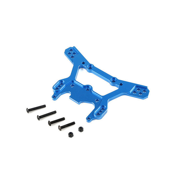 LT / Losi 5iveT CNC metalen 8 mm versterkt achterschokdempersteunframe / brug / vlinder (in rood en blauw)