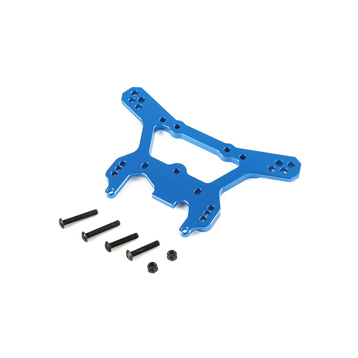 Rovan LT / Losi 5iveT CNC metal 8mm reinforced rear shock absorber support frame (in red and blue)