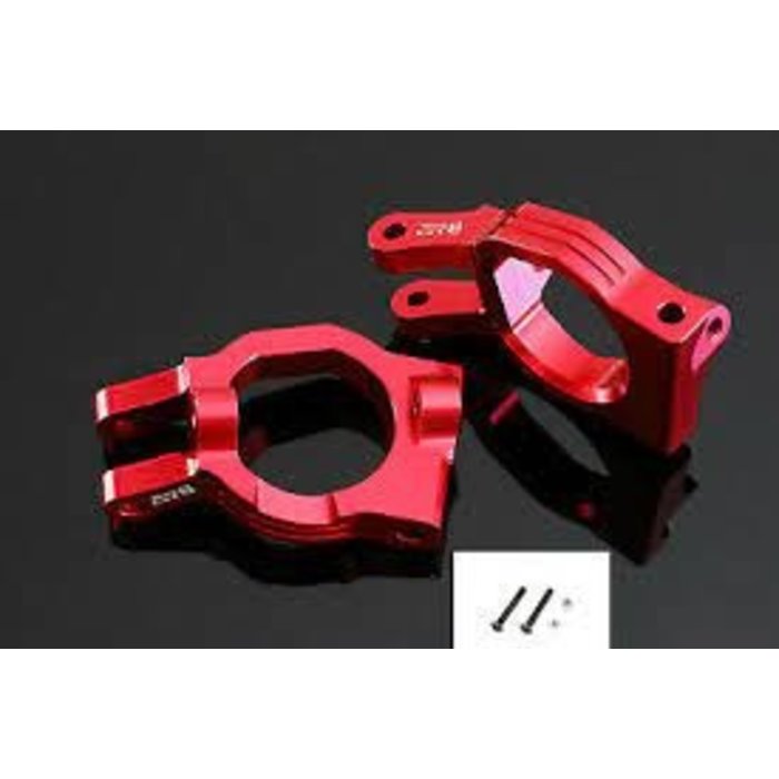 GTBRacing GTB Aluminum Alloy Steering C Hub Seat for RC 1/5 LOSI DBXL MTXL DBXL-E / Castor block Silver and red