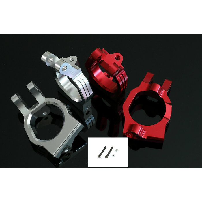 GTBRacing GTB Aluminum Alloy Steering C Hub Seat for RC 1/5 LOSI DBXL MTXL DBXL-E / Castor block Silver and red