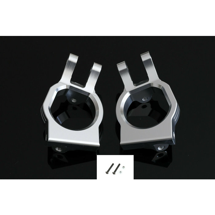 GTBRacing GTB Aluminum Alloy Steering C Hub Seat for RC 1/5 LOSI DBXL MTXL DBXL-E / Castor block Silver and red