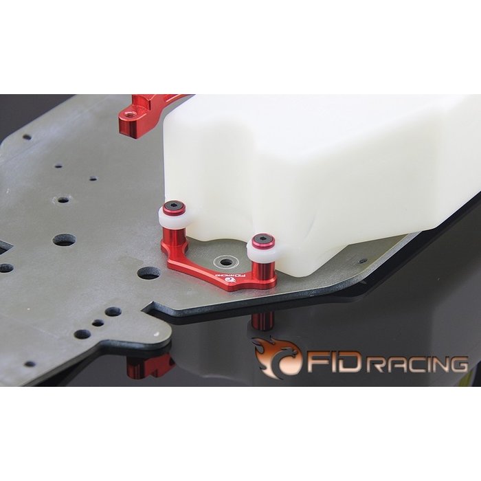 FIDRacing Fuel tank holder in silver and red