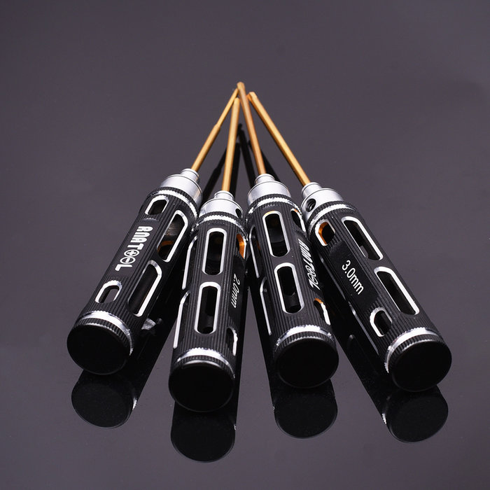 RNA Tool Hurricane1103 Sechskantschraubendreher Set Horizontale Löcher 4er Set Hex 1.5/2.0/2.5/3.0mm Ti Spitzen