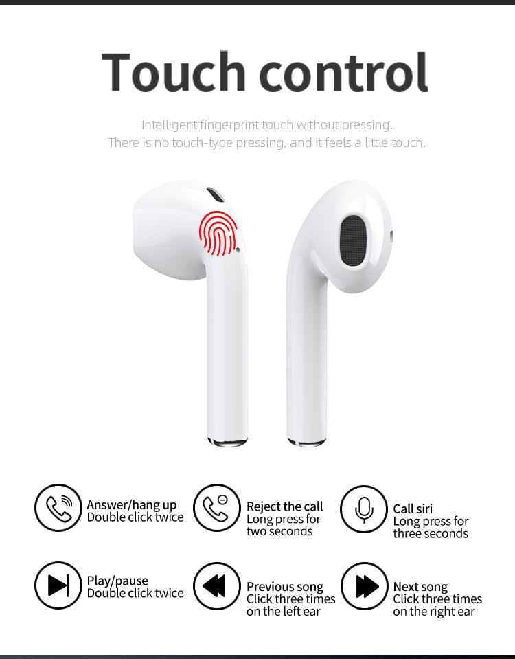 Bluetooth earphones i27 in white and black colors RovanSports.nl