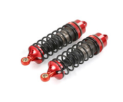 RovanLosi LT / Losi 5ive CNC metalen schokdemper voorzijde met torenstofhoesjes (2 stuks) in de kleur rood, blauw of titanium
