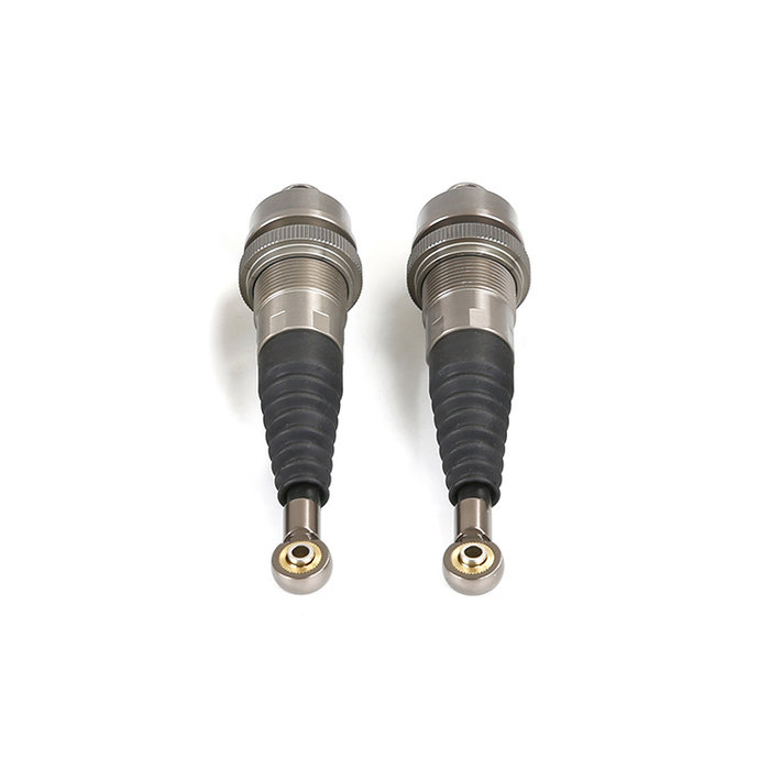 RovanLosi LT / Losi 5ive CNC metalen schokdemper voorzijde met torenstofhoesjes (2 stuks) in de kleur rood, blauw of titanium