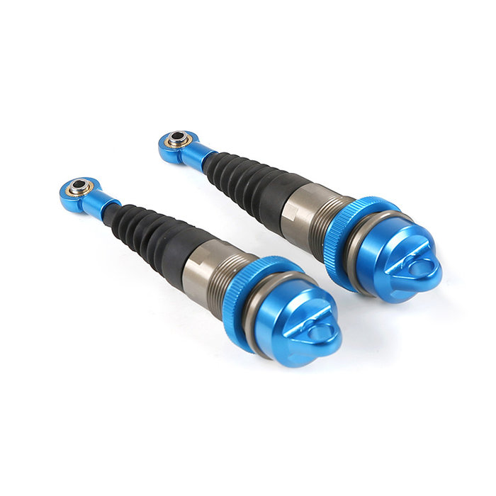 RovanLosi LT / Losi 5ive CNC metalen schokdemper voorzijde met torenstofhoesjes (2 stuks) in de kleur rood, blauw of titanium