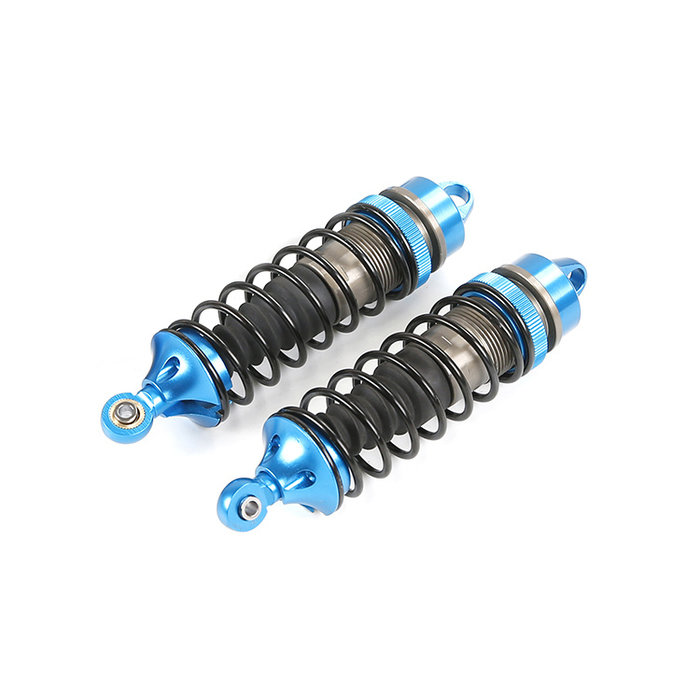 RovanLosi LT / Losi 5ive CNC metalen schokdemper voorzijde met torenstofhoesjes (2 stuks) in de kleur rood, blauw of titanium