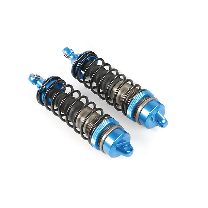 RovanLosi LT / Losi 5ive CNC metalen schokdemper voorzijde met torenstofhoesjes (2 stuks) in de kleur rood, blauw of titanium