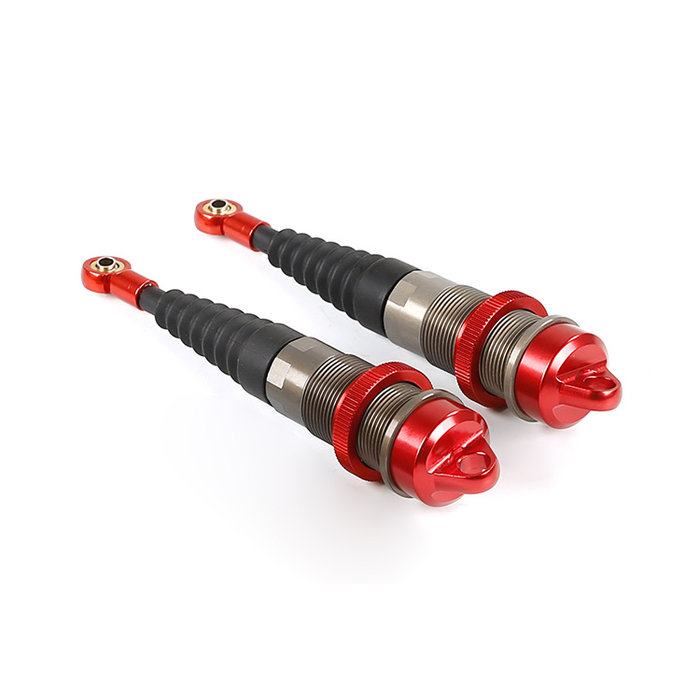 RovanLosi LT / Losi 5ive CNC metalen schokdemper achterzijde met torenstofhoesjes (2 stuks) in de kleur rood, blauw of titanium