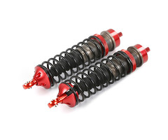 RovanLosi LT / Losi 5ive CNC metalen schokdemper achterzijde met torenstofhoesjes (2 stuks) in de kleur rood, blauw of titanium