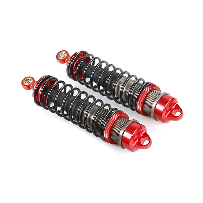 RovanLosi LT / Losi 5ive CNC metalen schokdemper achterzijde met torenstofhoesjes (2 stuks) in de kleur rood, blauw of titanium