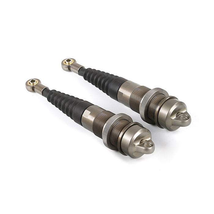 RovanLosi LT / Losi 5ive CNC metalen schokdemper achterzijde met torenstofhoesjes (2 stuks) in de kleur rood, blauw of titanium