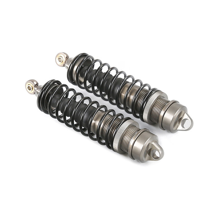 RovanLosi LT / Losi 5ive CNC metalen schokdemper achterzijde met torenstofhoesjes (2 stuks) in de kleur rood, blauw of titanium