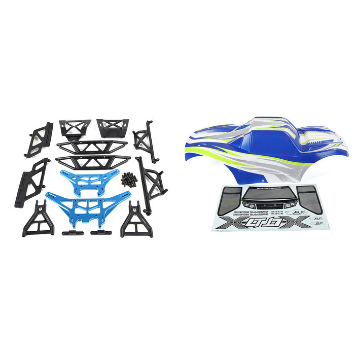 RovanLosi ROVAN LT / LOSI 5ive-T gemodificeerde X-LT body kit (Rode of blauwe body met rode of blauwe CNC ALU metalen onderdelen)