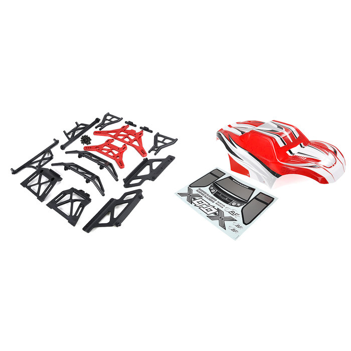 RovanLosi ROVAN LT / LOSI 5ive-T gemodificeerde X-LT body kit (Rode of blauwe body met rode of blauwe CNC ALU metalen onderdelen)
