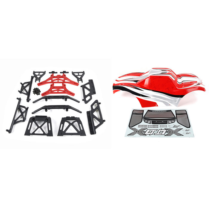RovanLosi ROVAN LT / LOSI 5ive-T modified X-LT car shell kit (with red or blue shell wit red or blue metal parts)