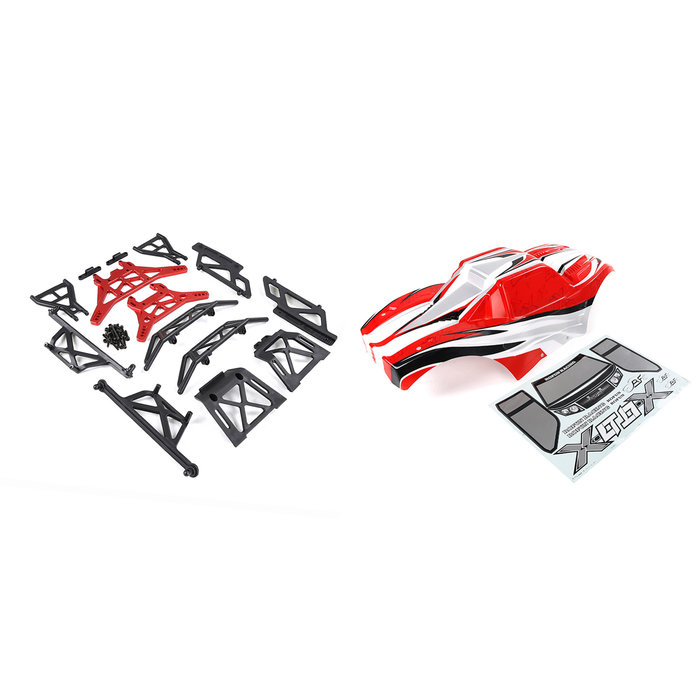RovanLosi ROVAN LT / LOSI 5ive-T modified X-LT car shell kit (with red or blue shell wit red or blue metal parts)