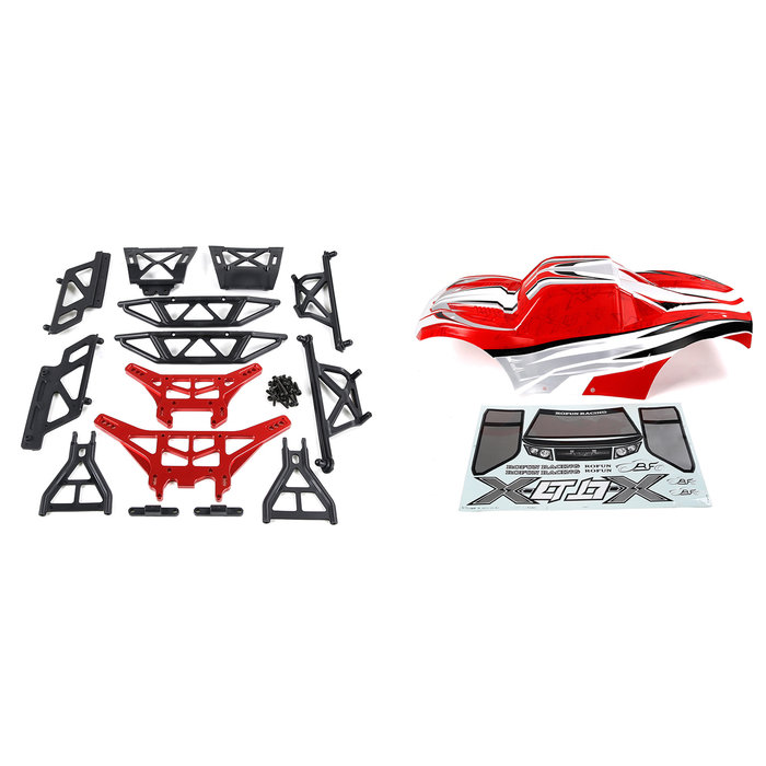 RovanLosi ROVAN LT / LOSI 5ive-T modified X-LT car shell kit (with red or blue shell wit red or blue metal parts)