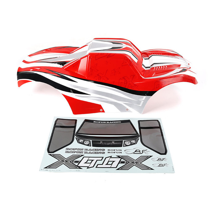 RovanLosi Rovan X-LT body in transparant, rood of blauw inclusief stickerpakket