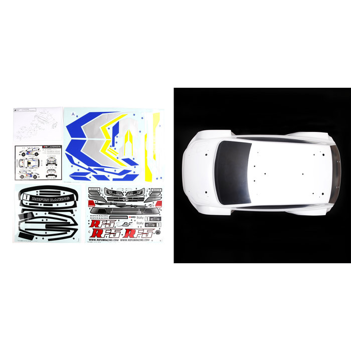 RF5 white, grey, red or blue body with sticker pack