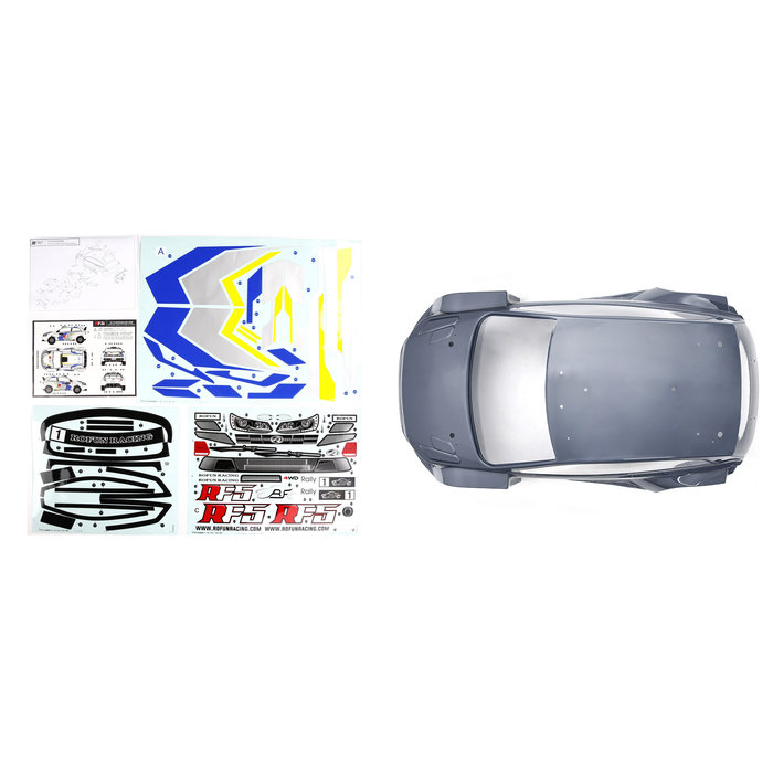 RF5-Karosserie in Weiß, Grau, Rot oder Blau mit Aufkleberpaket