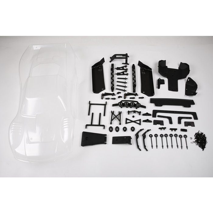 RovanSports Ombouwset  voor een BAHA 5B (Baja) naar een BAHA 5T (truck) - Dit is een set met een transparante body en set wielen (part. 95158 en 95159 oder 85101)
