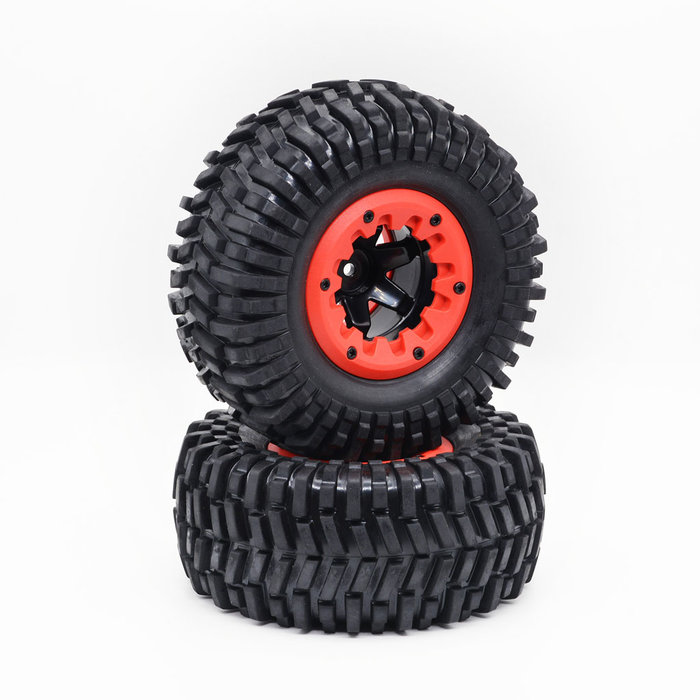 ZD Racing Wielen & banden set rood (128x65 mm)