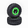 Wielen & banden set groen (128x65 mm)