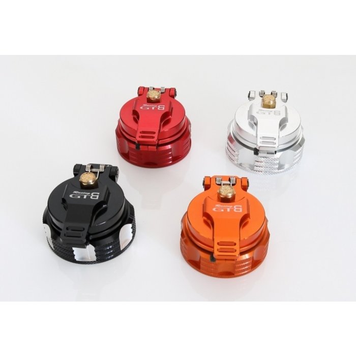 GTBRacing New type CNC aluminum fuel tank cap in the colors red, black, orange or silver