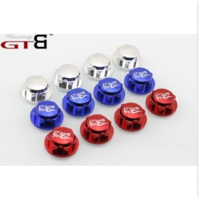 GTBRacing Losi 5ive-T wheel nut (4pcs) in color silver, blue or red