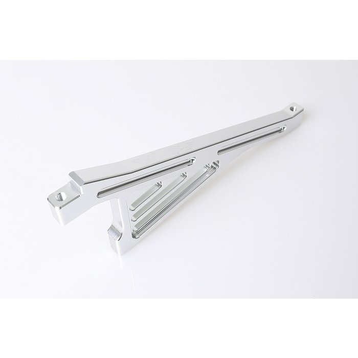 GTBRacing GTB Alloy CNC Front Chassis Brace for Losi 5ive-T Truck in silver and red