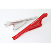 GTBRacing GTB Alloy CNC Rear Chassis Brace for Losi 5ive-T Truck in silver and red