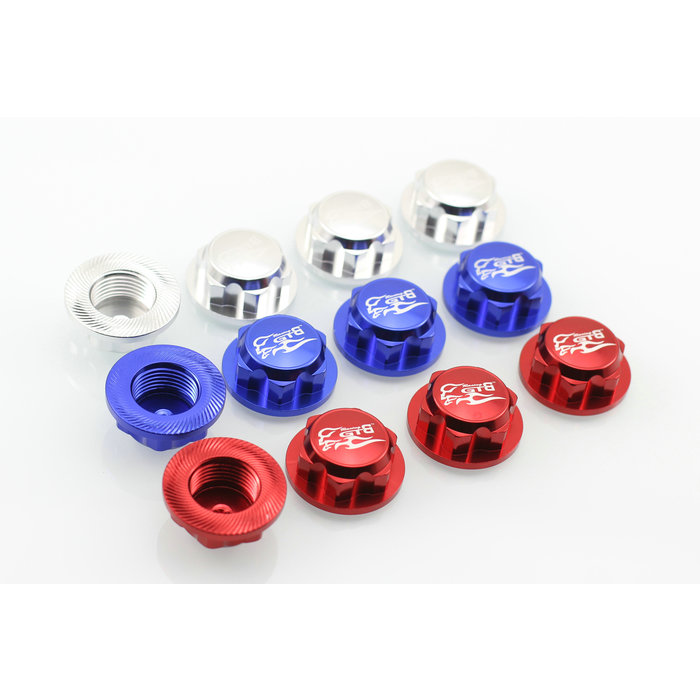 GTBRacing Losi 5ive-T wheel nut (4pcs) in color silver, blue or red